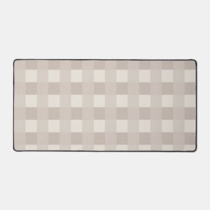 Minimal Beige Checkerboard Design Desk Mat