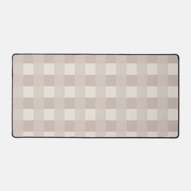 Minimal Beige Checkerboard Design Desk Mat (Front)
