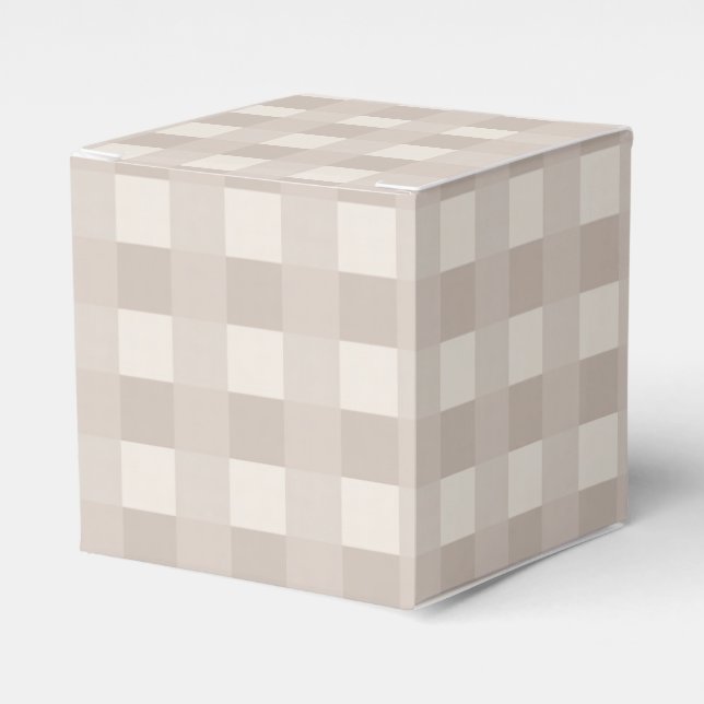 Minimal Beige Checkerboard Design Favour Box (Front Side)