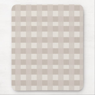 Minimal Beige Checkerboard Design Mouse Pad