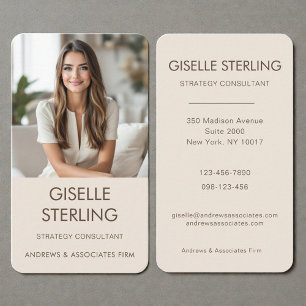 Minimal Beige Mocha Professional Photo Business Card