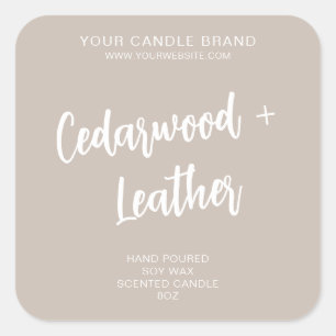 Minimal Beige Modern Candle Product Label