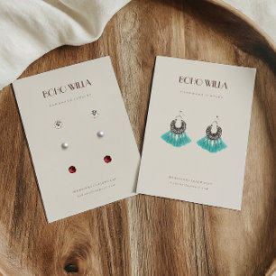 Minimal Beige & Terracotta Earring Display Card