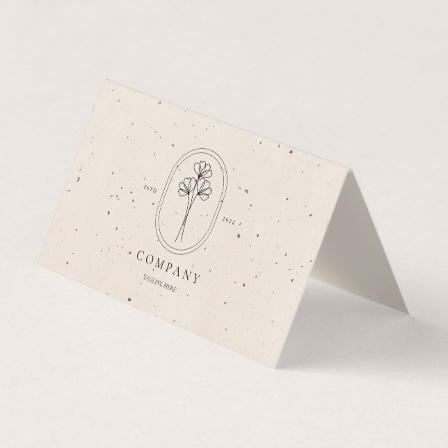 Minimal Beige Textured Florist Message Card (Front)