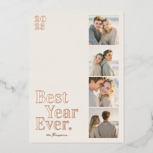 Minimal Best Year Ever New Year Foil Holiday Card