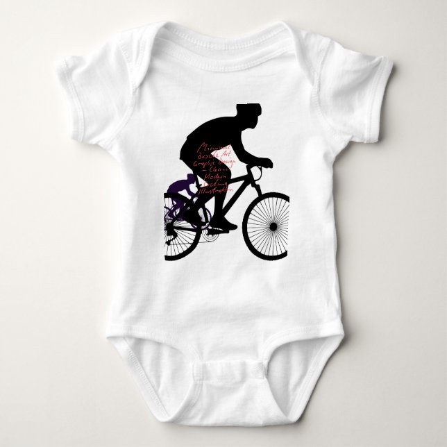 Minimal Bicycle Art  Baby Bodysuit (Front)