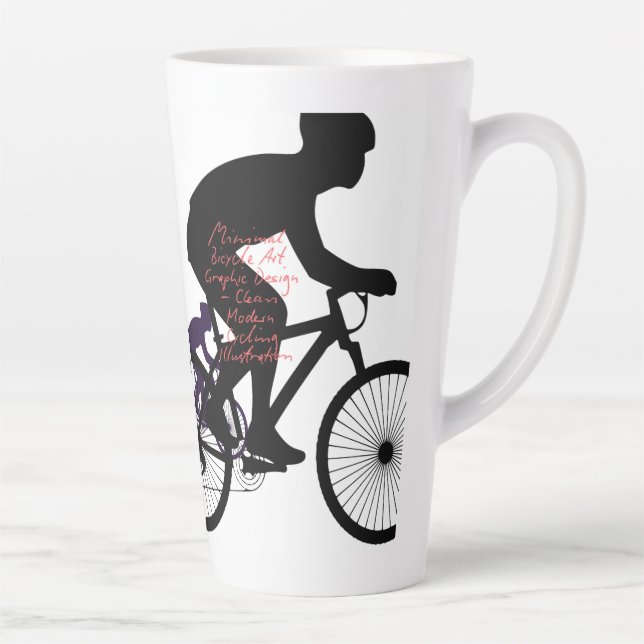 Minimal Bicycle Art Latte Mug (Right)
