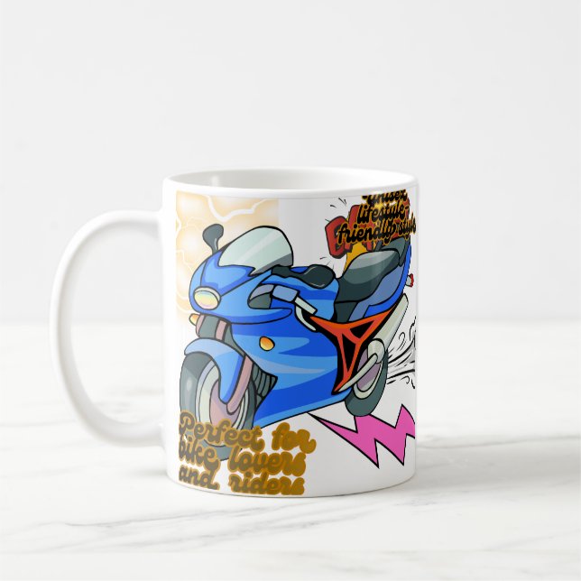 Minimal Bike Art Graphic  Coffee Mug (Left)