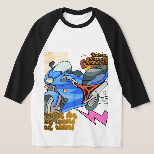 Minimal Bike Art Graphic – Modern Motorcycle T-Shirt (Laydown)