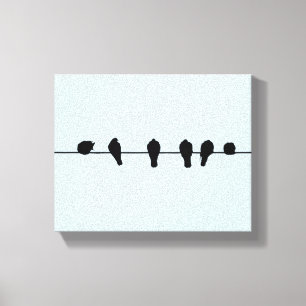 Minimal birds on a wire canvas print