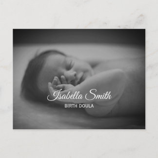 Minimal Birth Doula Newborn Care Design Postcard