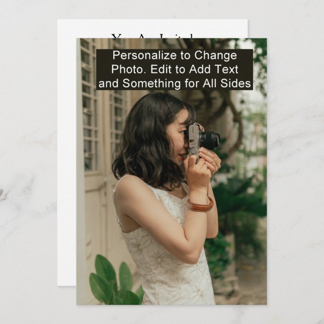 Minimal Birthday Event Invitation Photo Text Card (Front/Back)