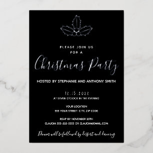 Minimal Black and Gold Mistletoe Christmas