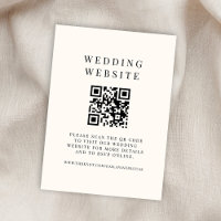 Minimal Black and Ivory QR Code Wedding Insert