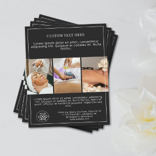 Minimal Black and White Add Your Logo Photo Grid Flyer