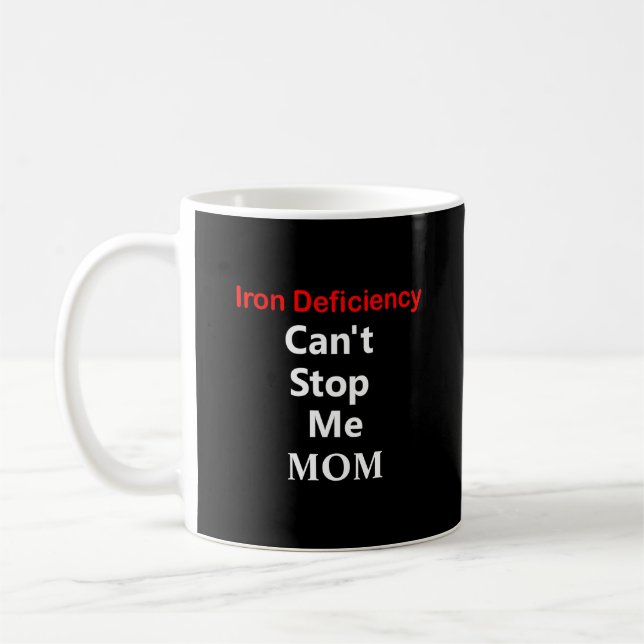 minimal black and white Anaemia Iron Deficiency Coffee Mug (Left)
