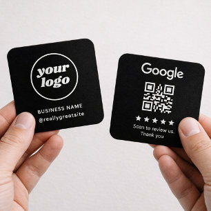 Minimal Black and White Business Review QR Design