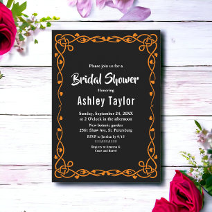 Minimal Black And White Chic Frame Bridal Shower Invitation