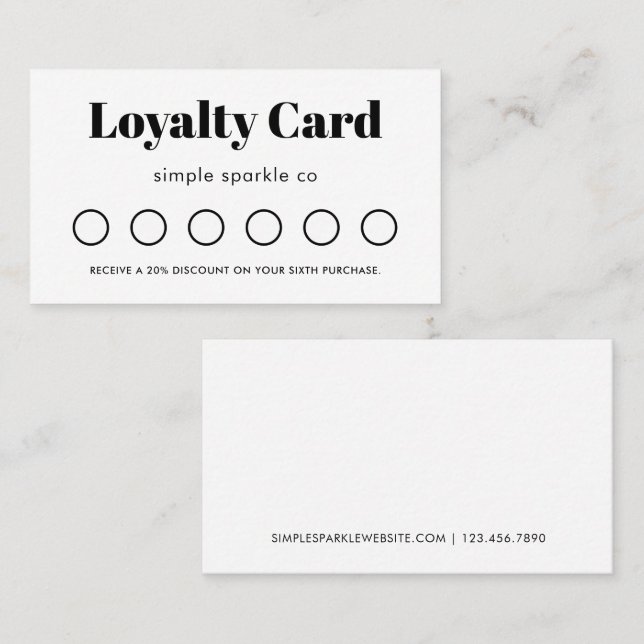Minimal Black and White Customer Loyalty Card (Front/Back)