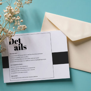 Minimal Black and White Details Enclosure Card