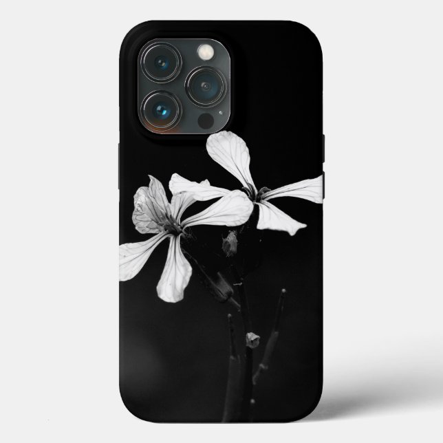 minimal black and white floral Case-Mate iPhone case (Back)