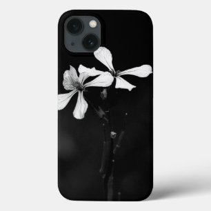 minimal black and white floral iPhone 13 case