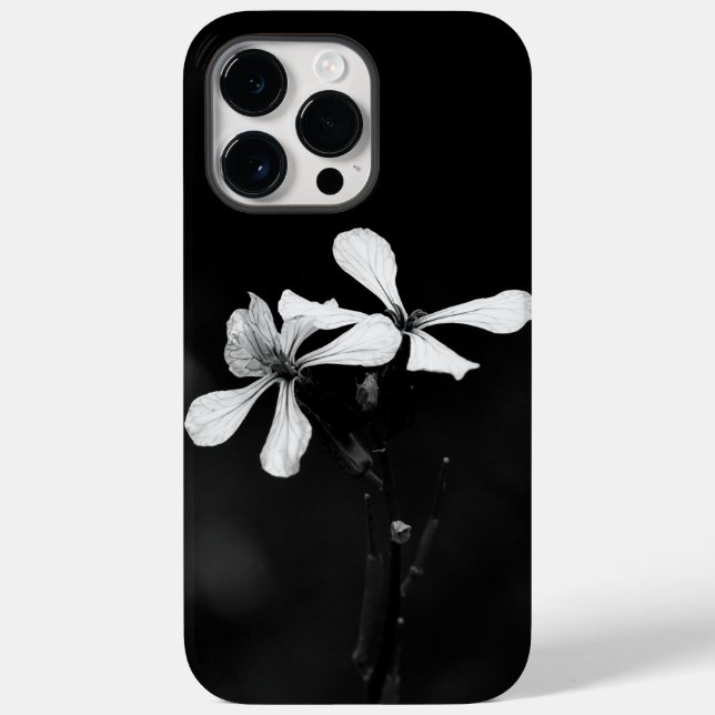minimal black and white floral Case-Mate iPhone case (Back)
