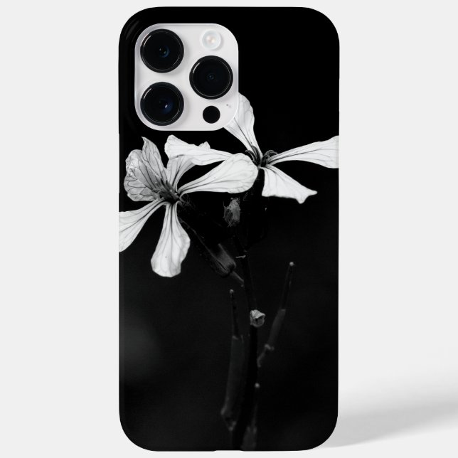 minimal black and white floral Case-Mate iPhone case (Back)