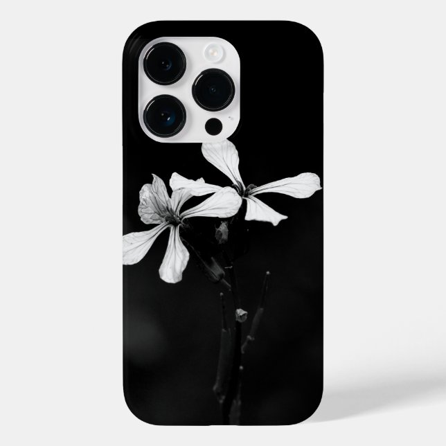 minimal black and white floral Case-Mate iPhone case (Back)