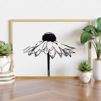 Minimal Black and White Floral Drawing