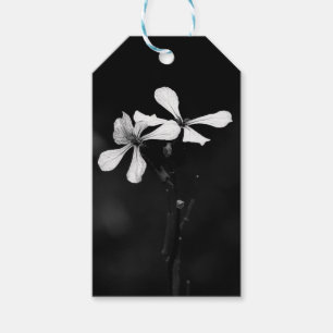 minimal black and white floral gift tags