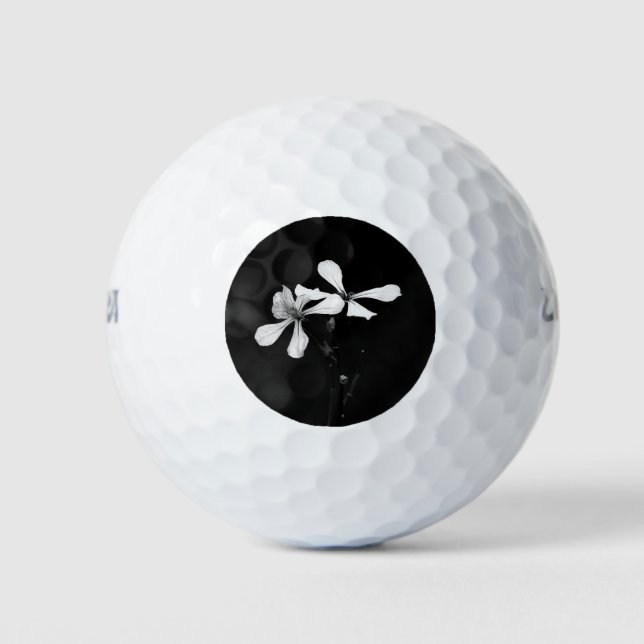 minimal black and white floral golf balls (Front)