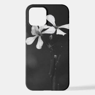 minimal black and white floral iPhone 12 case