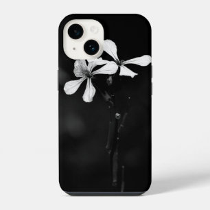 minimal black and white floral iPhone 14 case