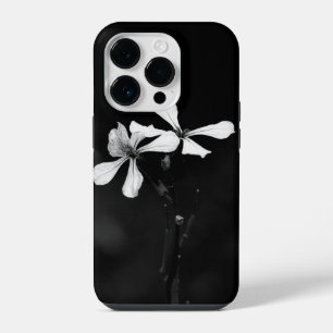 minimal black and white floral iPhone 14 pro case
