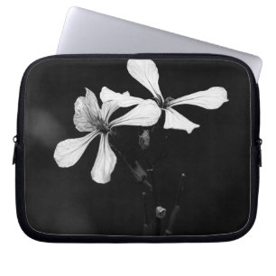 minimal black and white floral laptop sleeve
