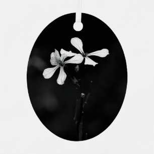 minimal black and white floral metal tree decoration