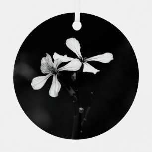 minimal black and white floral metal tree decoration