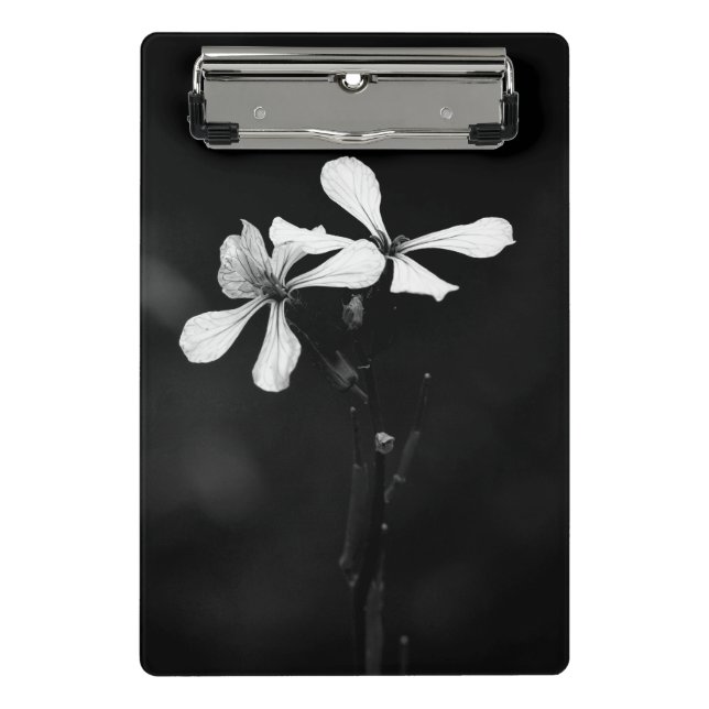 minimal black and white floral mini clipboard (Front)