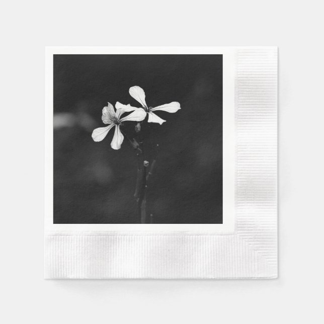 minimal black and white floral napkin (Front)