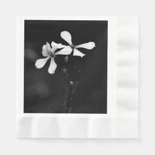 minimal black and white floral napkin