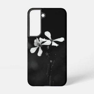 minimal black and white floral samsung galaxy case