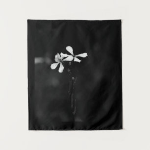 minimal black and white floral tapestry