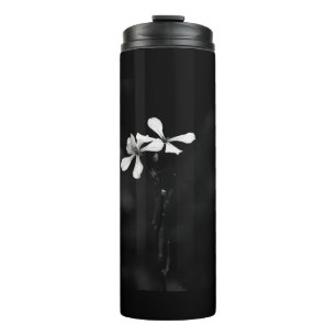 minimal black and white floral thermal tumbler