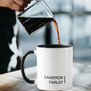 Minimal Black and White Monogram Mug