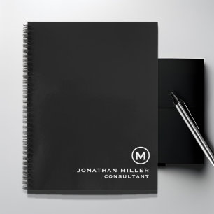 Minimal Black and White Monogram Notebook