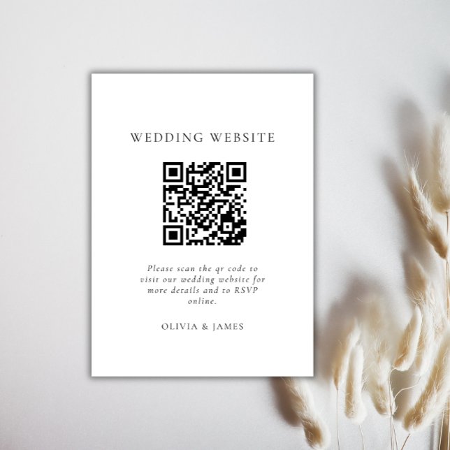 Minimal Black and White QR Code Wedding Chic Enclosure Card (Minimal Black and White QR Code Wedding Chic Enclosure Card)