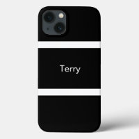 Minimal Black And White Striped Personalised