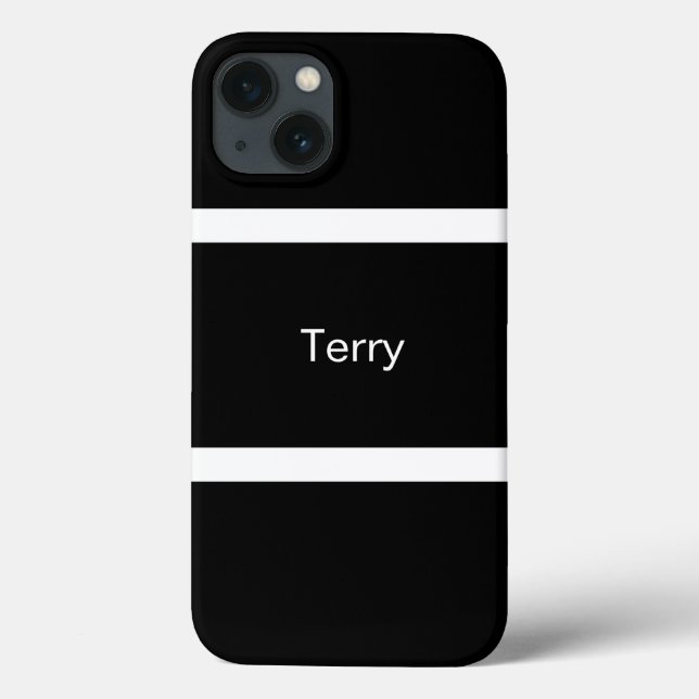 Minimal Black And White Striped Personalised Case-Mate iPhone Case (Back)