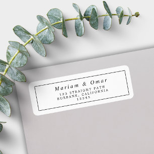 Minimal Black and White Wedding Return Address    Label